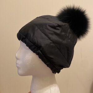 Mitchie's Black Hat with Pom Pom.